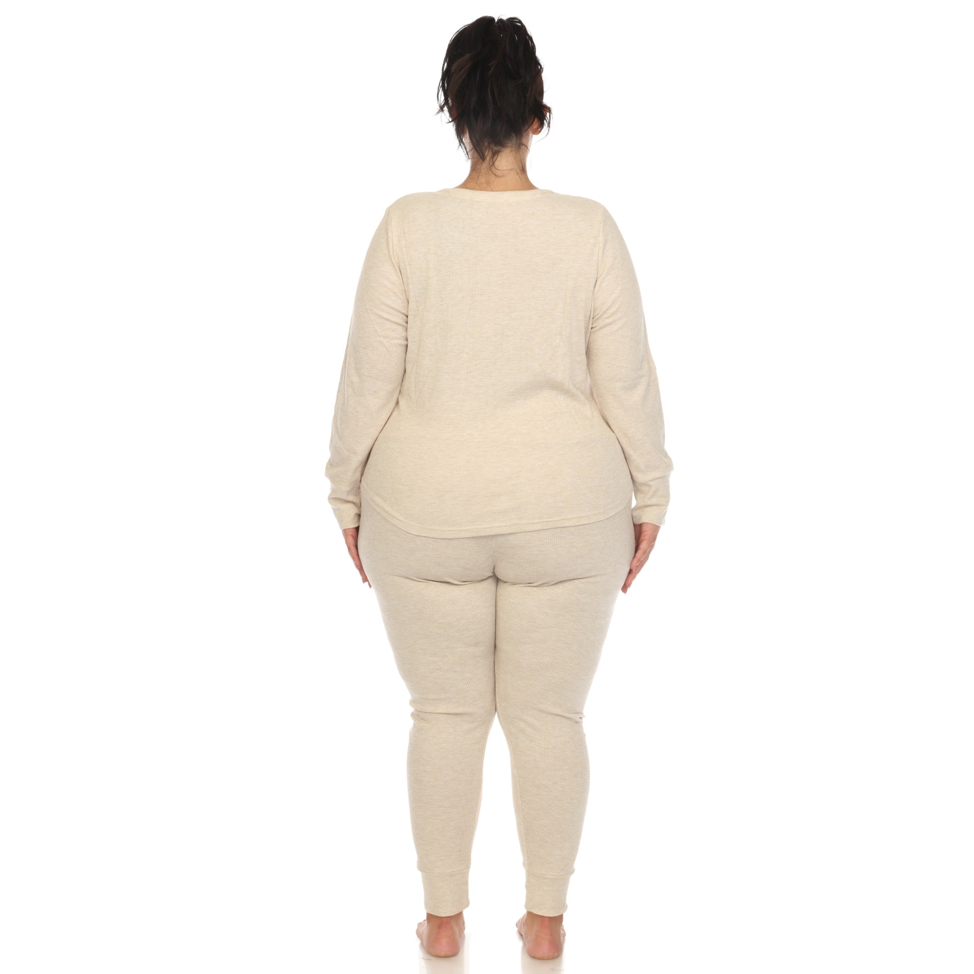  White Mark Plus Size Waffle Pajama Set - 1X - Bonton