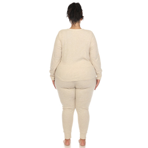 Plus Size Waffle Pajama Set