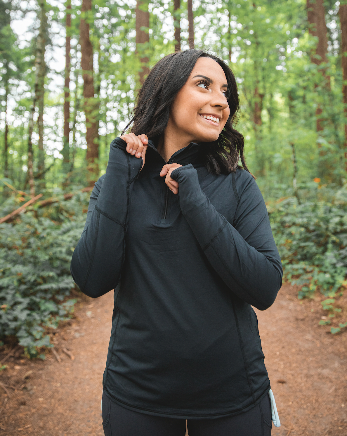  BloqUV WOMEN'S RELAXED MOCK ZIP TOP (3002) - Black - Bonton