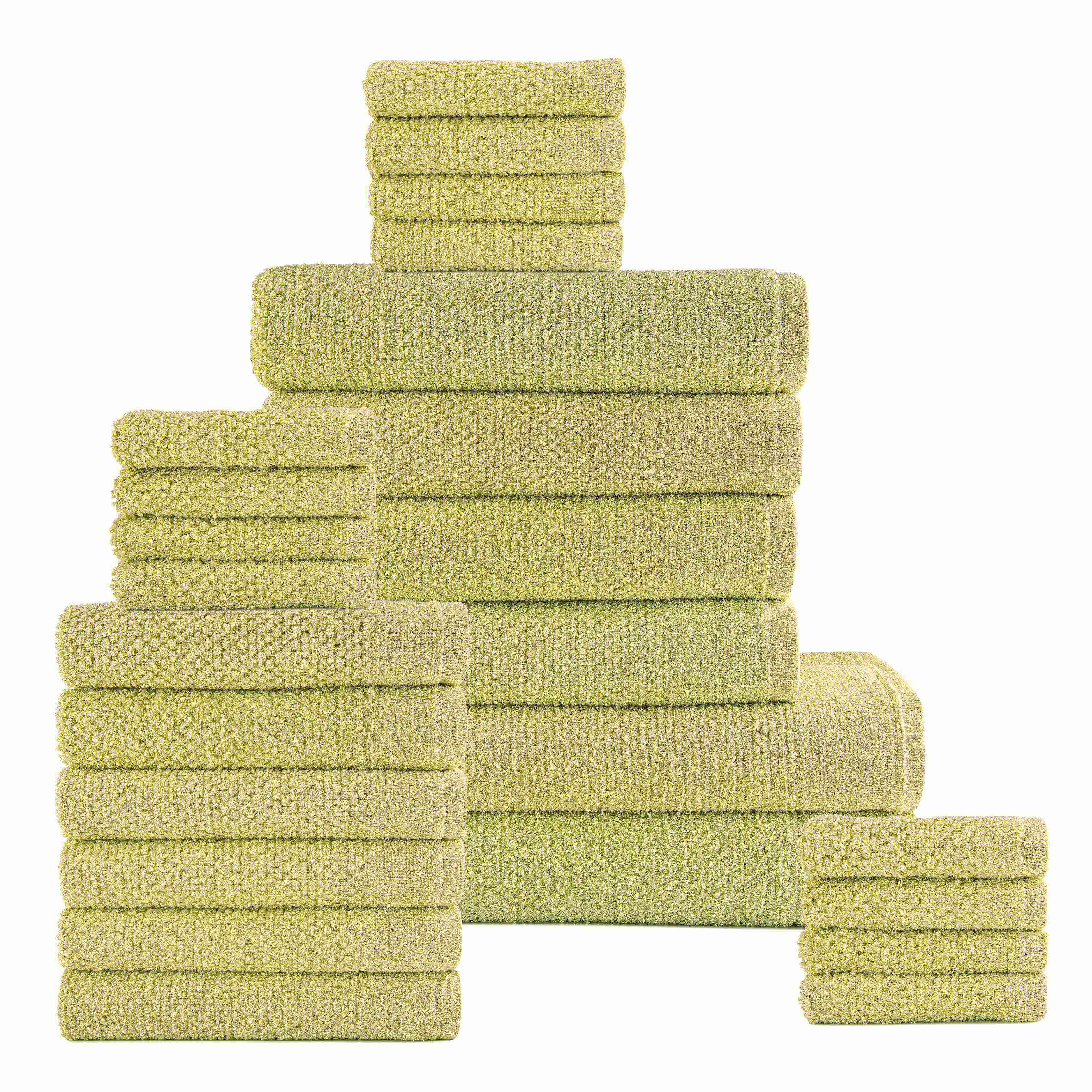  Dan River Dan River 24 Piece Popcorn Cotton Bath Towel Set. - Stone Gray - Bonton