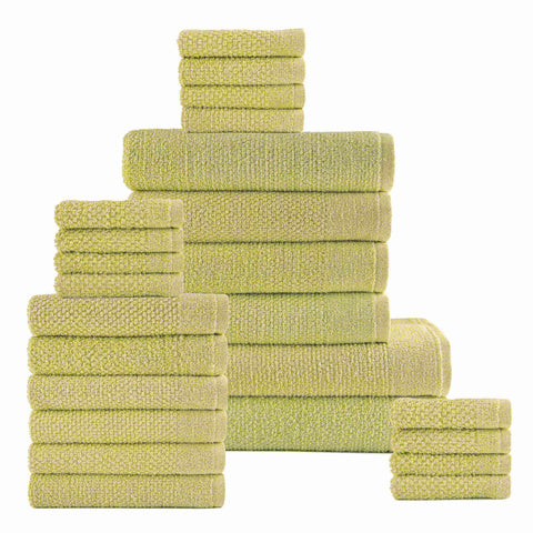 Dan River 24 Piece Popcorn Cotton Bath Towel Set.