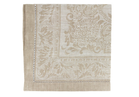 Arboretum Set of 6 Linen Napkins - Ivory and Taupe