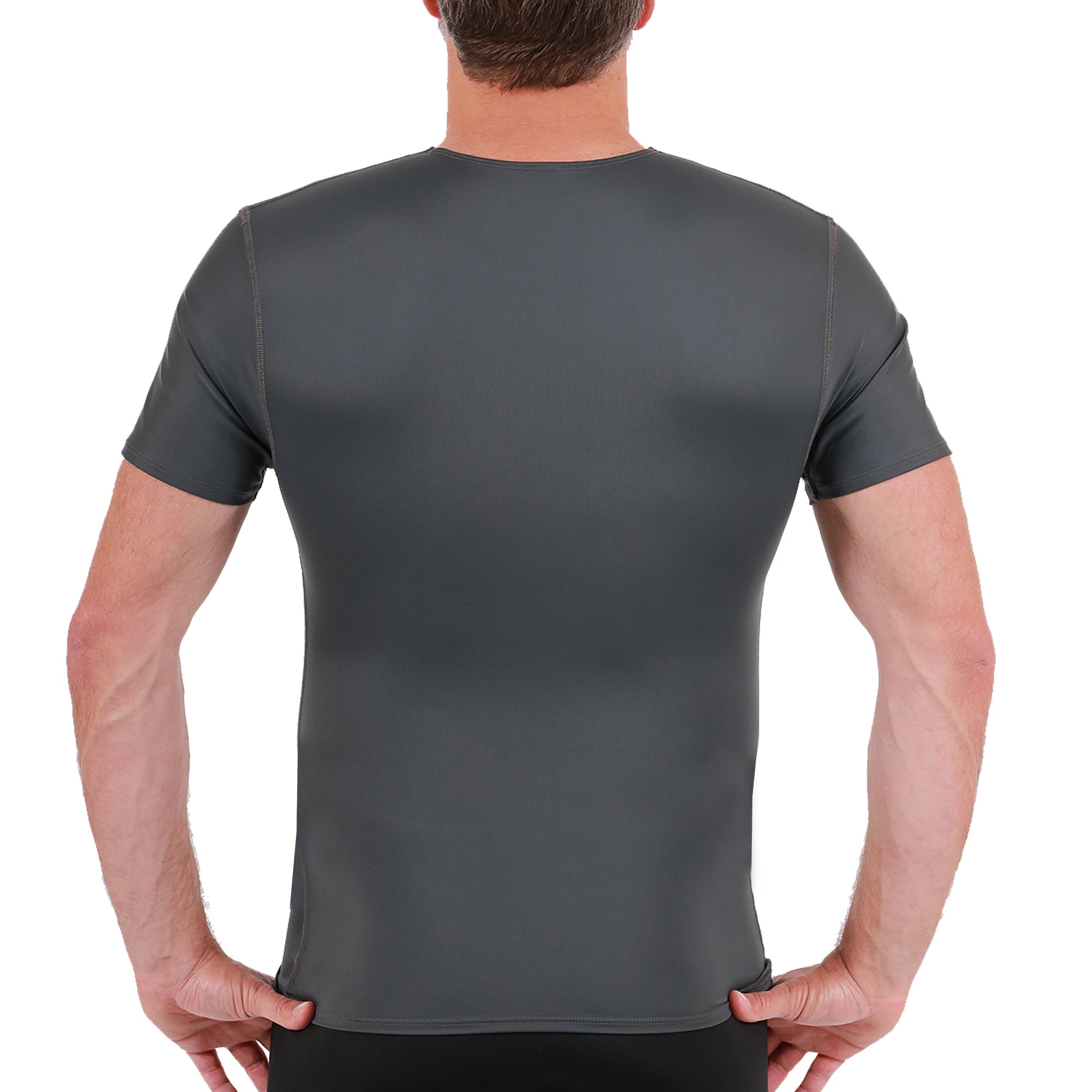  InstantFigure Insta Slim Big and Tall Activewear Compression Crew Neck TA0001BT - Army - Bonton