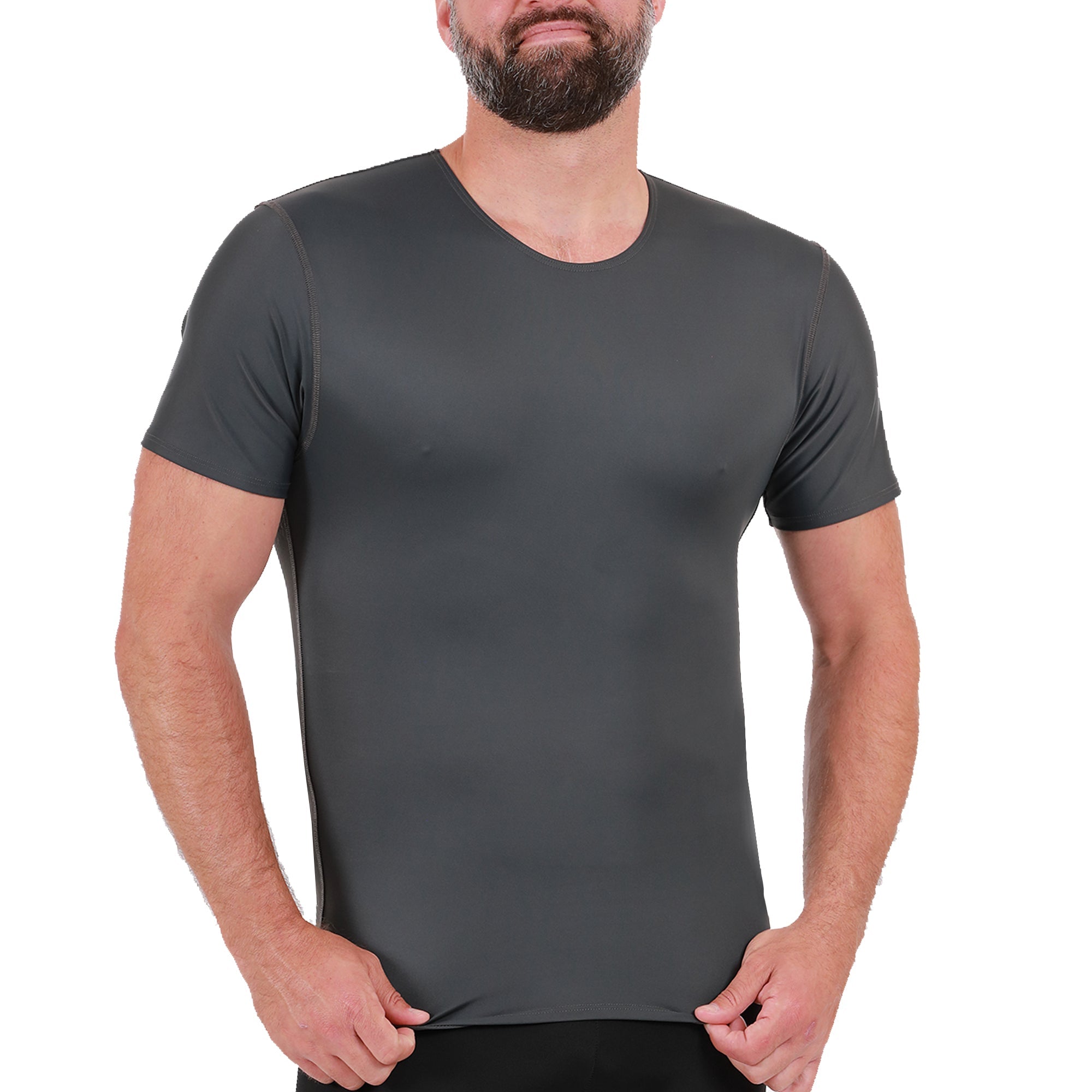  InstantFigure Insta Slim Big and Tall Activewear Compression Crew Neck TA0001BT - Army - Bonton