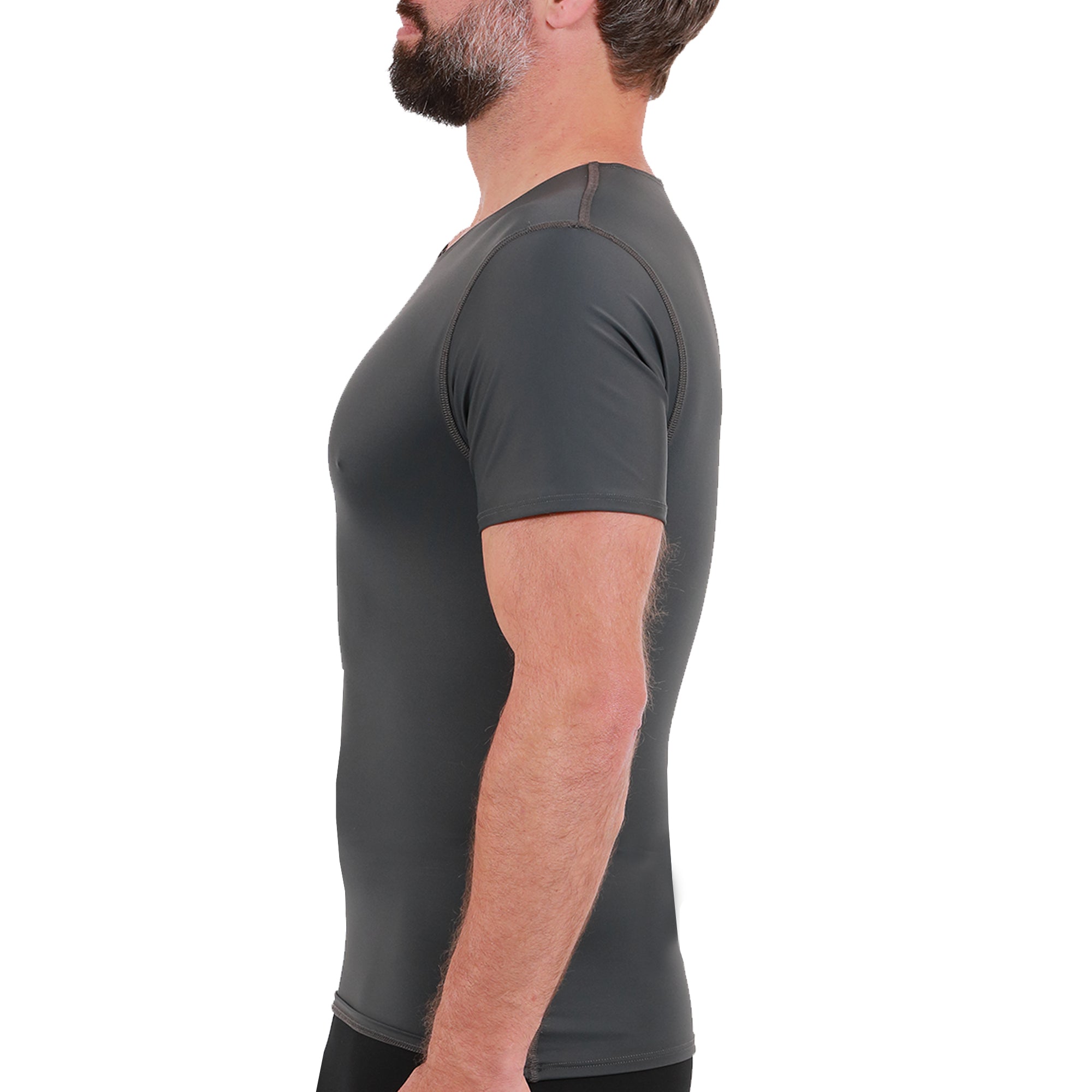  InstantFigure Insta Slim Big and Tall Activewear Compression Crew Neck TA0001BT - Army - Bonton