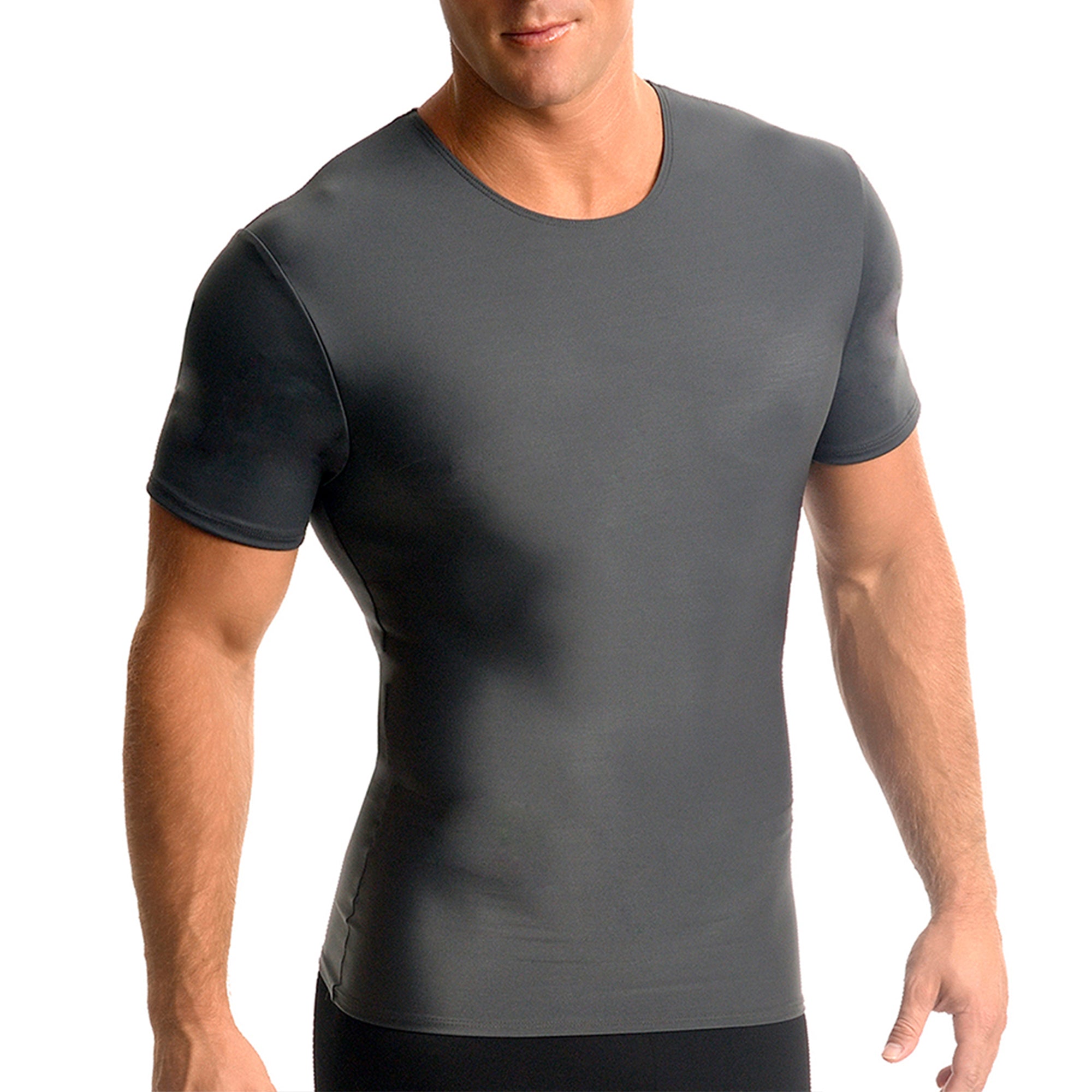  InstantFigure Insta Slim Activewear Compression Crew Neck TA0001 - Gunmetal - Bonton