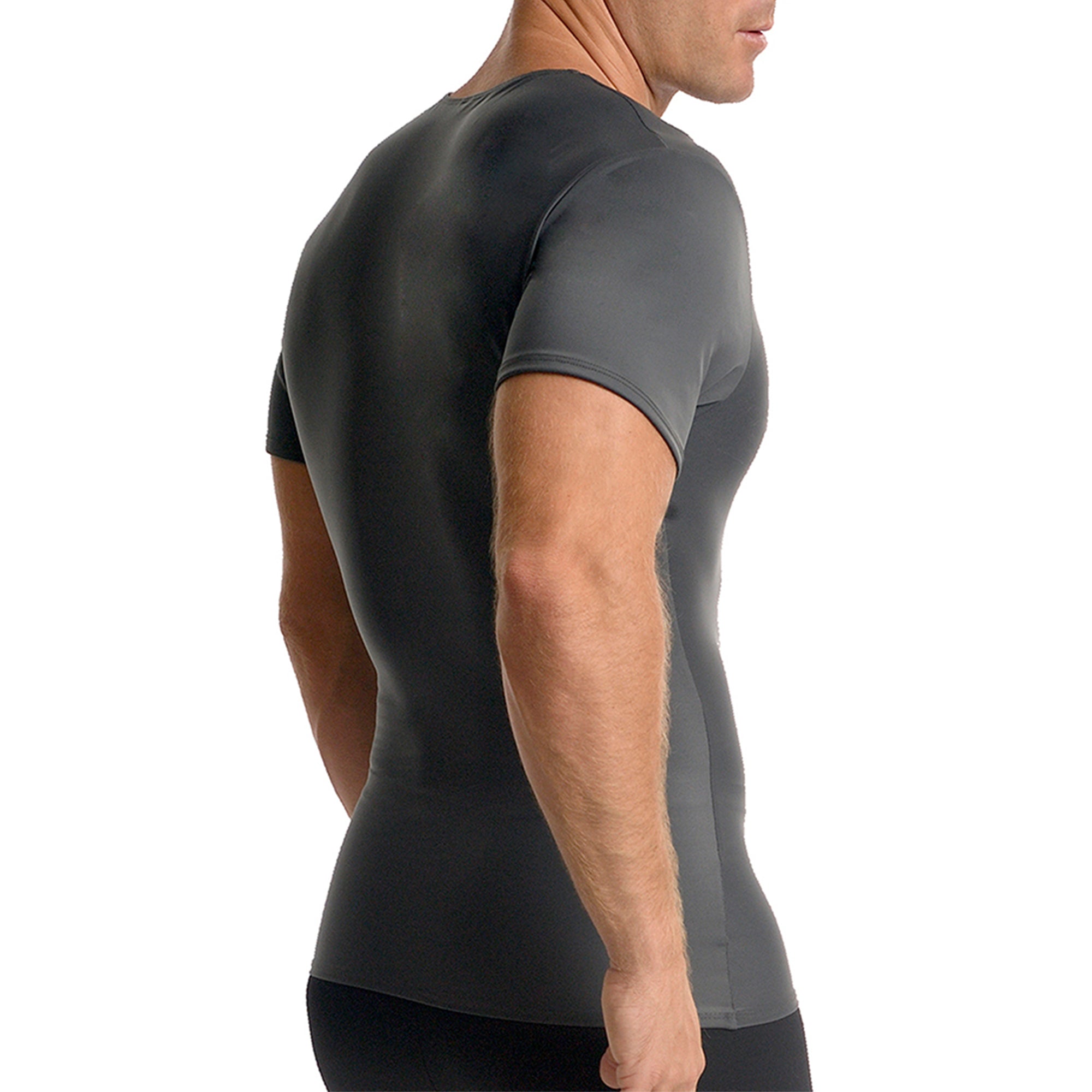  InstantFigure Insta Slim Activewear Compression Crew Neck TA0001 - Gunmetal - Bonton