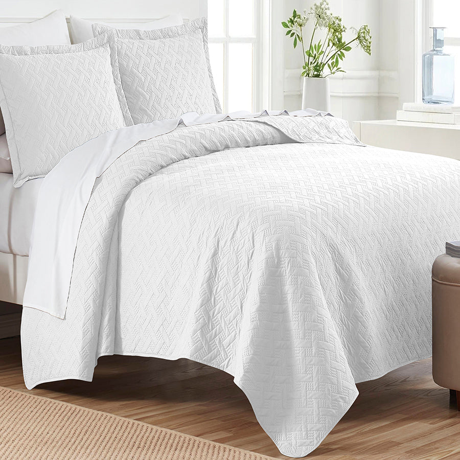  Dan River Dan River 3-Piece Basket Pinsonic Quilt Set - Twin - Bonton