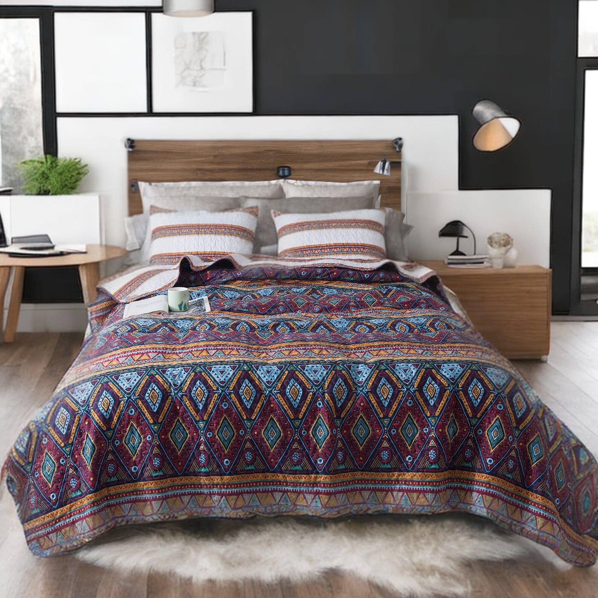  DaDa Bedding Collection DaDa Bedding Southwestern Aztec Bohemian Desert Tribal Quilted Bedspread Set (KSX-002) by DaDa Bedding Collection - Twin - Bonton