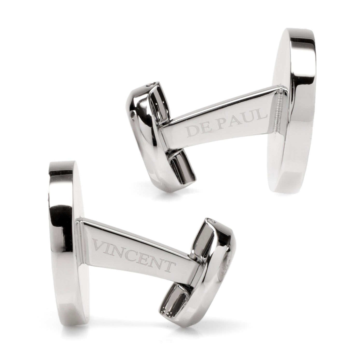  Cufflinks VDP White & Black Pave Crystals Stud Set - Default Title - Bonton