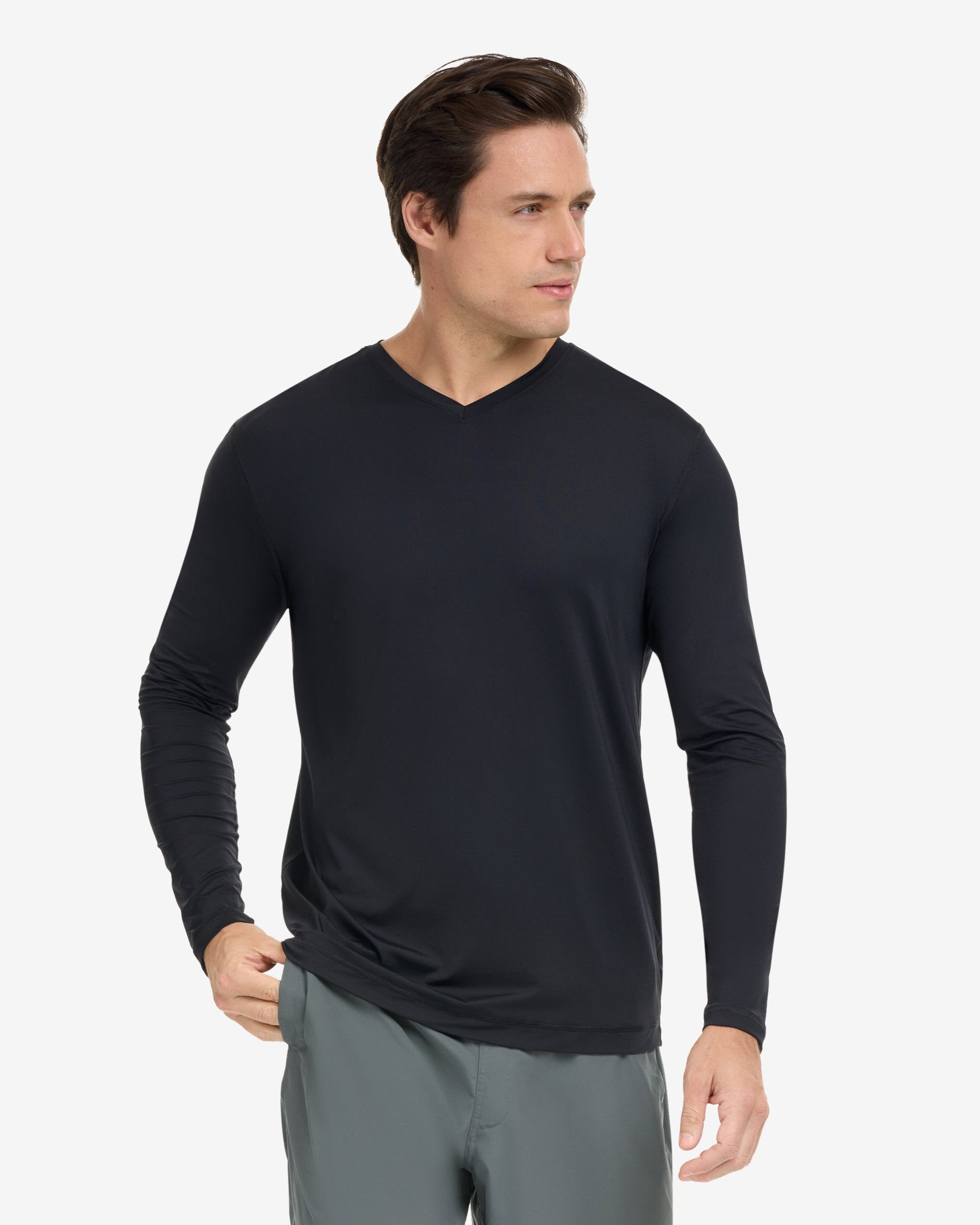  BloqUV MEN'S PERFORMANCE V-NECK (12003) - Black - Bonton