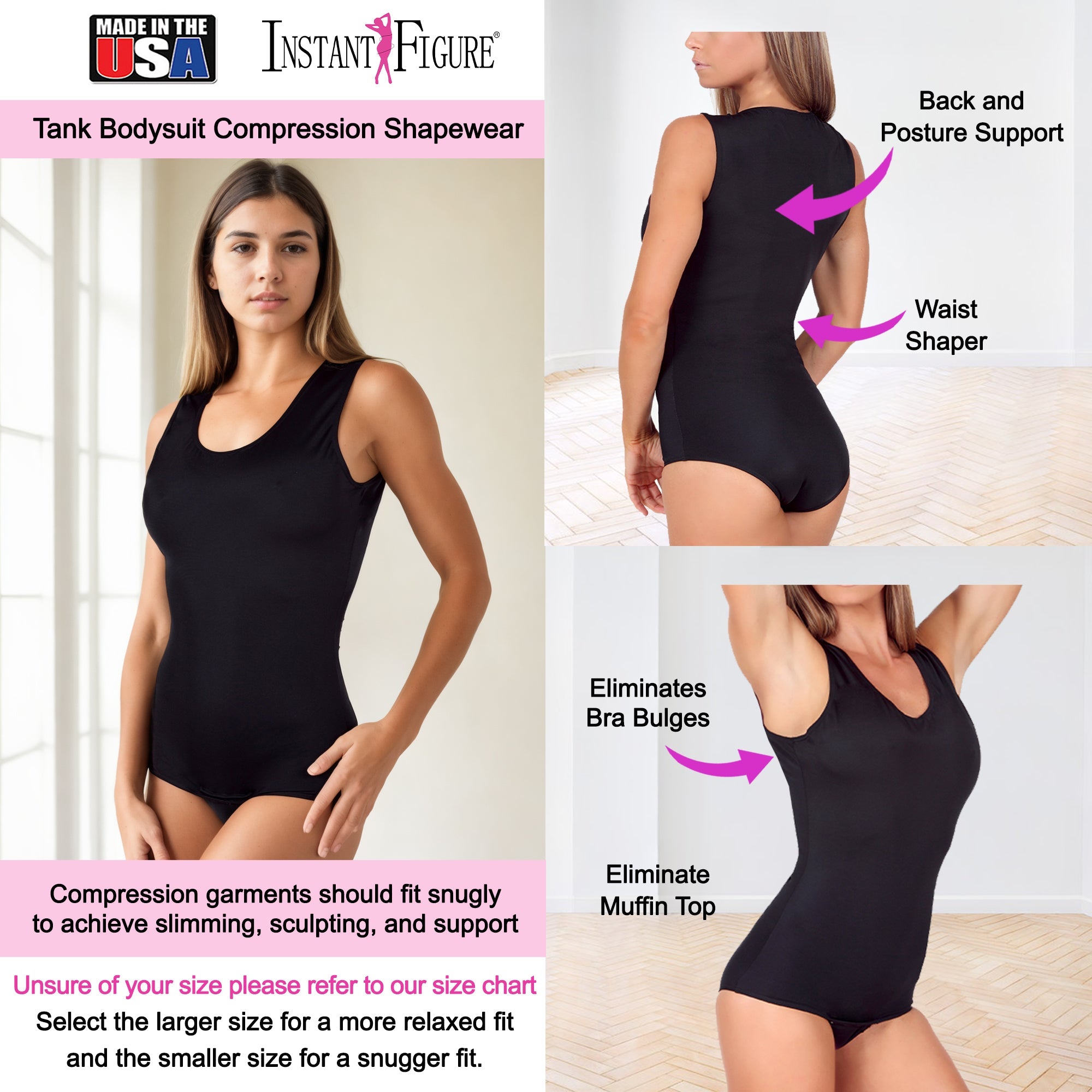  InstantFigure InstantFigure Tank Bodysuit Shapewear WB4033 - Nude - Bonton