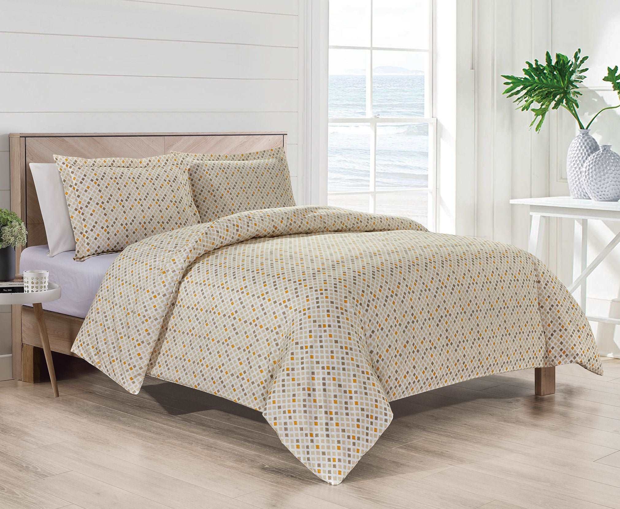  Bibb Home Bibb Home 4 Pc Duvet & Down Alternative Comforter Set - Queen - Bonton
