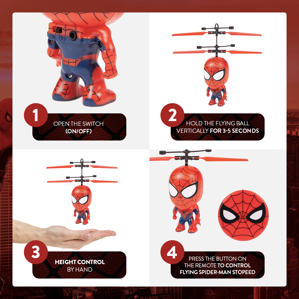  HobbyTron SpiderMan Big Head UFO - Default Title - Bonton