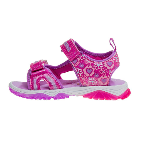 Paw Patrol Everest Skye Light Up Summer Girls Sandals - Hook&Loop Adjustable Strap Open Toe Sandal Water Shoe - Pink (Sizes 6-12 Toddler)