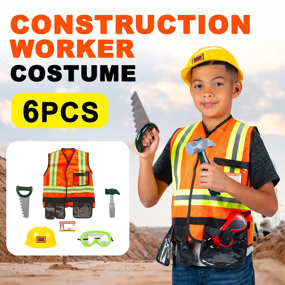  HobbyTron Construction Worker Costume Set - Default Title - Bonton