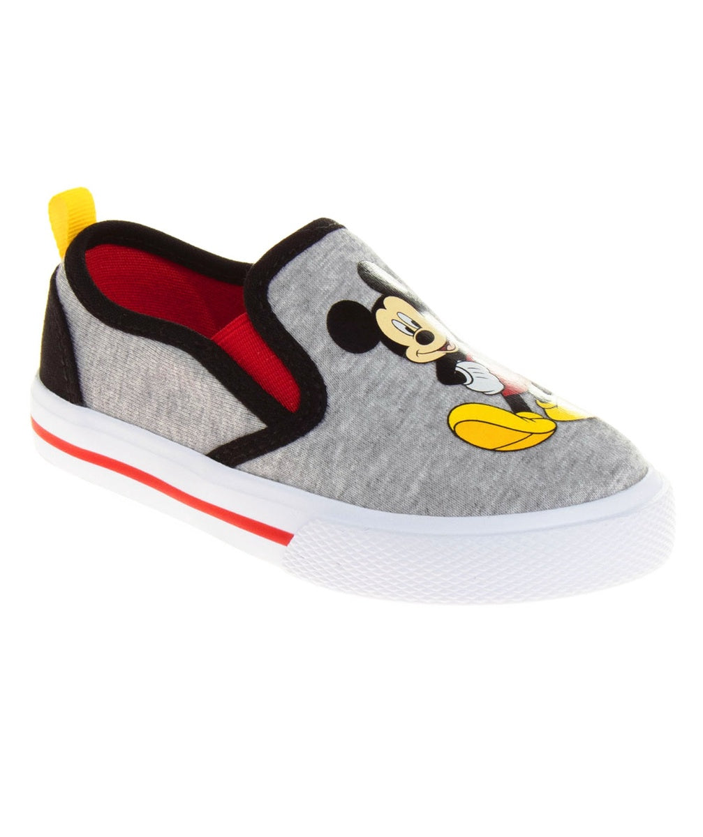  Josmo Mickey Mouse Casual No Lace Shoes - Low Top Canvas Slip-on Tennis Boys Sneakers - Disney Character Sneaker Shoe (Size 5-12 Toddler) - 5 - Bonton