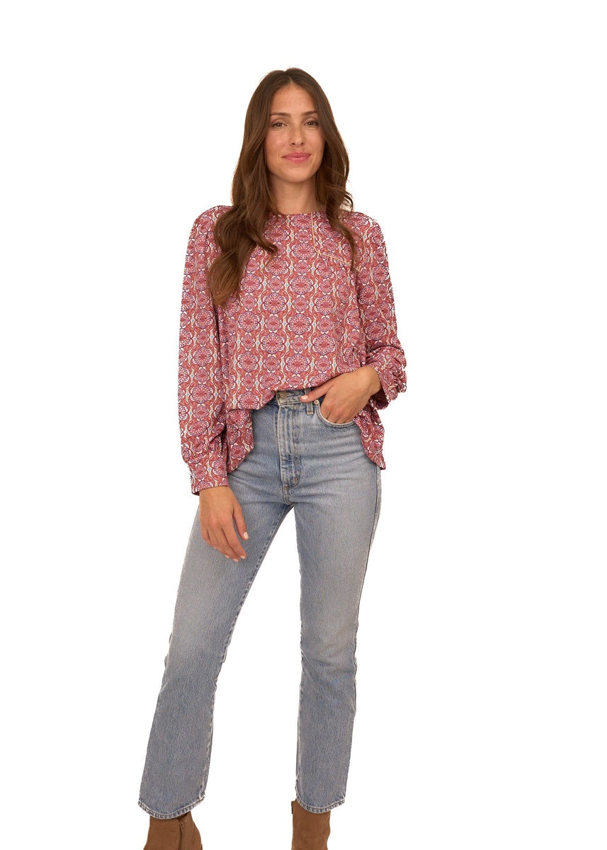  Cabana Life Camden Geo Long Sleeve Top - XS - Bonton