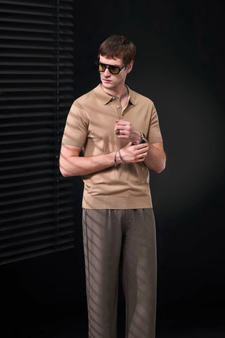 Kingsley Side-Tab Trousers BROWN