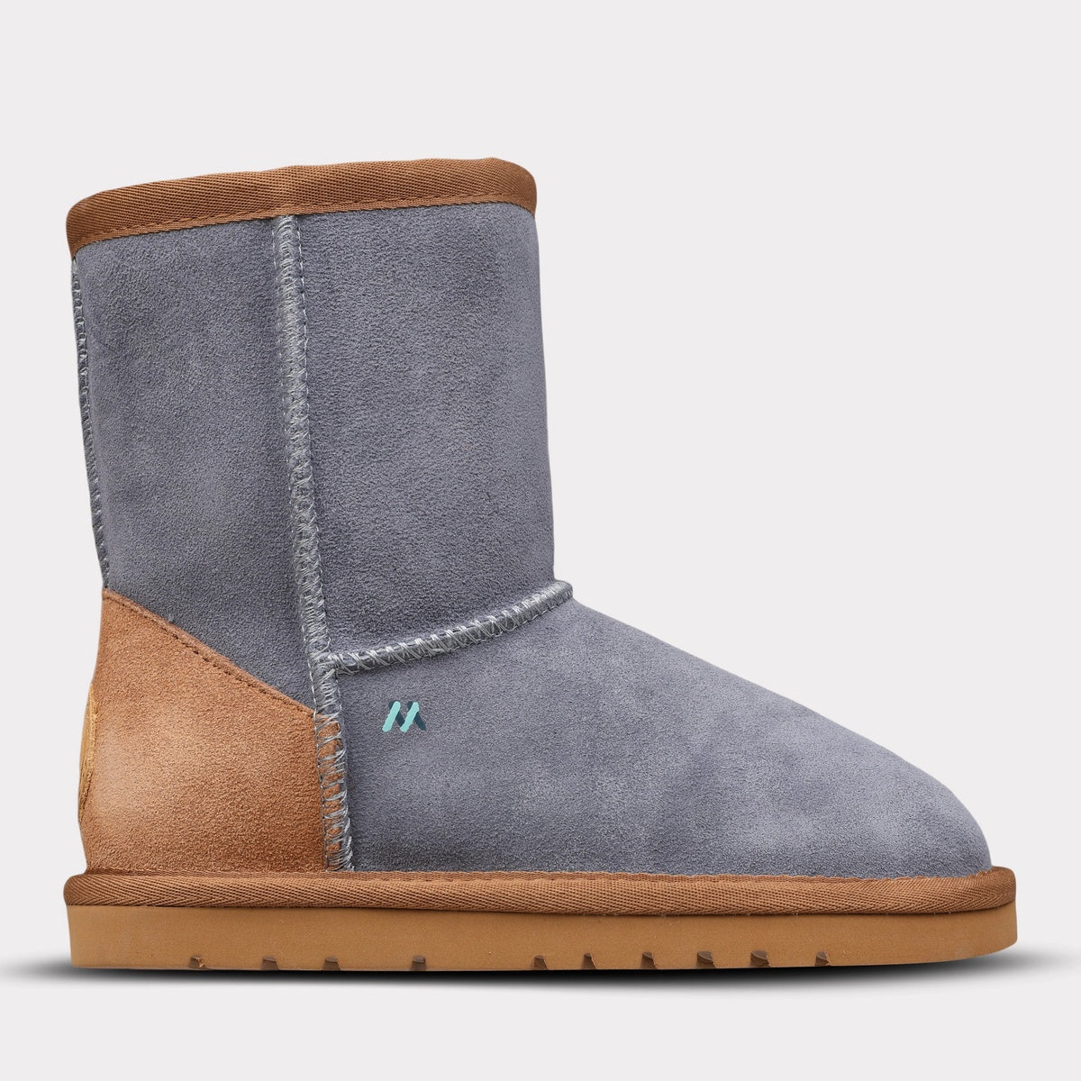  Mykos Kora Youth Slip-on Boot - Slate Blue/Chestnut - Bonton