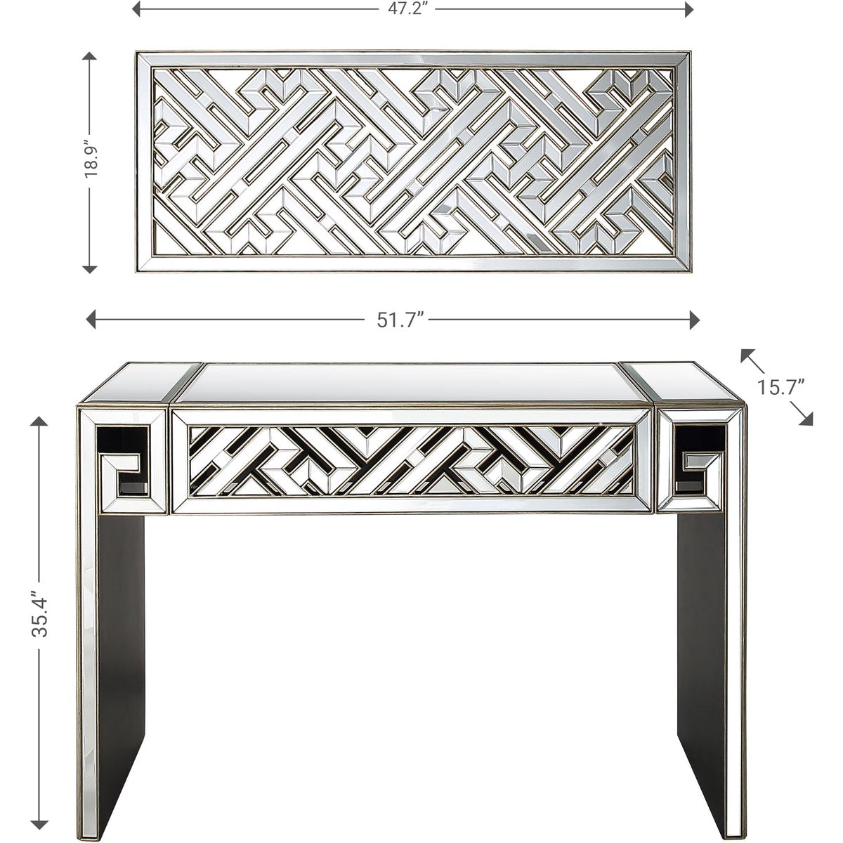  Camden Isle Becket Wall Mirror and Console Table - Mirror - Bonton