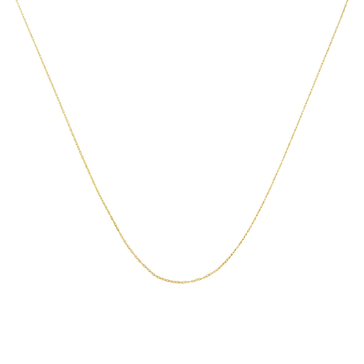  Haus of Brilliance Solid 10K Yellow Gold 0.5Mm Slim And Dainty Rope Chain Necklace. Unisex Chain - Size 16