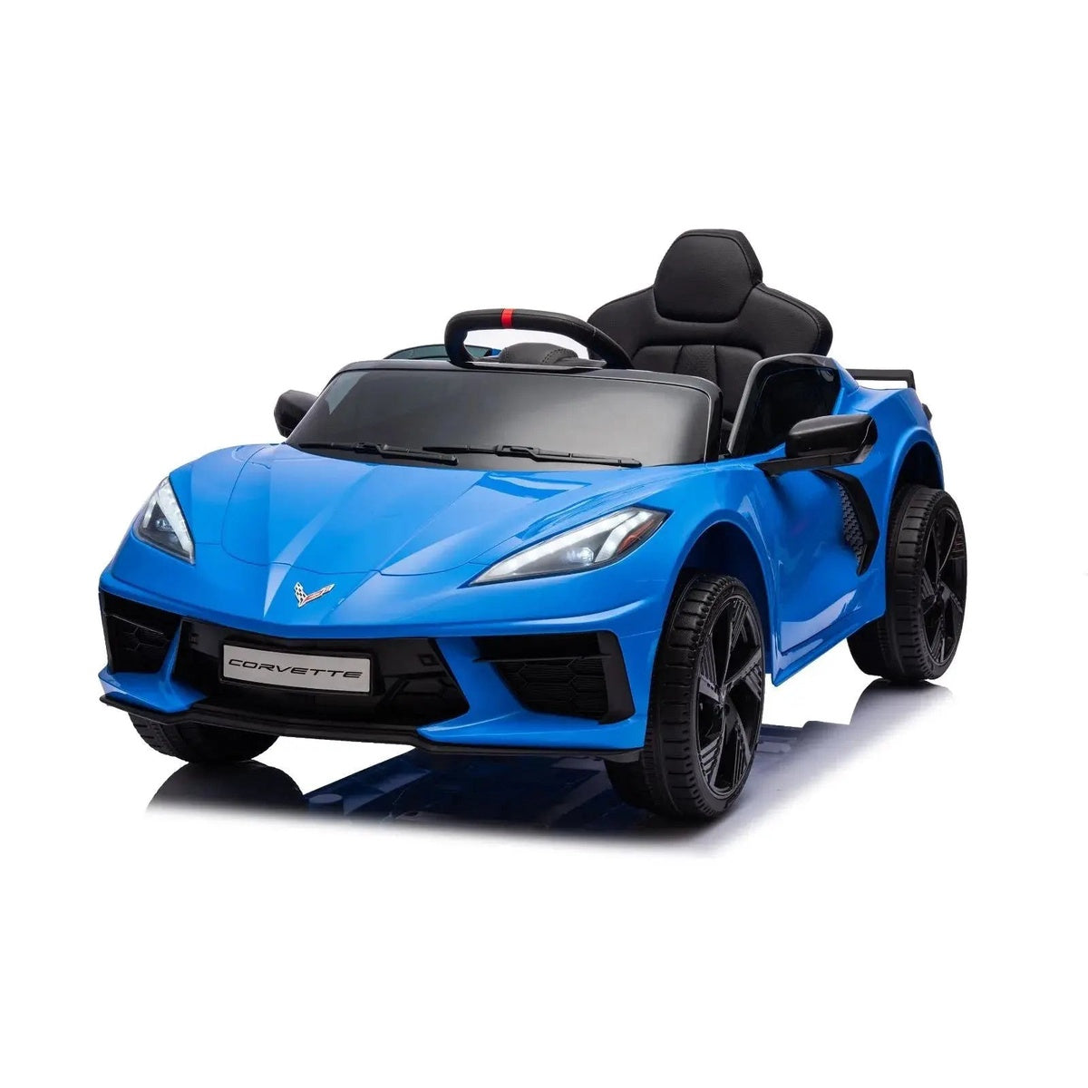  Freddo 12V Chevrolet Corvette C8 Stingray 1-Seater Kids Ride-on Car - White - Bonton