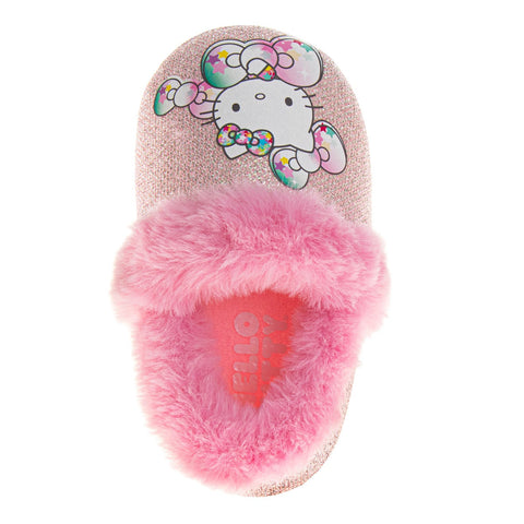 Josmo Sanrio Hello Kitty Slippers Girls - Kitty White Indoor Cute House Shoes Plush Fuzzy Shoes Cat Slippers (Toddler)