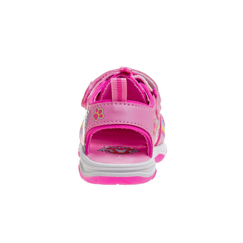 Paw Patrol Everest Skye Light Up Summer Girls Sandals - Hook&Loop Adjustable Strap Closed Toe Sandal Water Shoe - Pink (Sizes 6-12 Toddler)