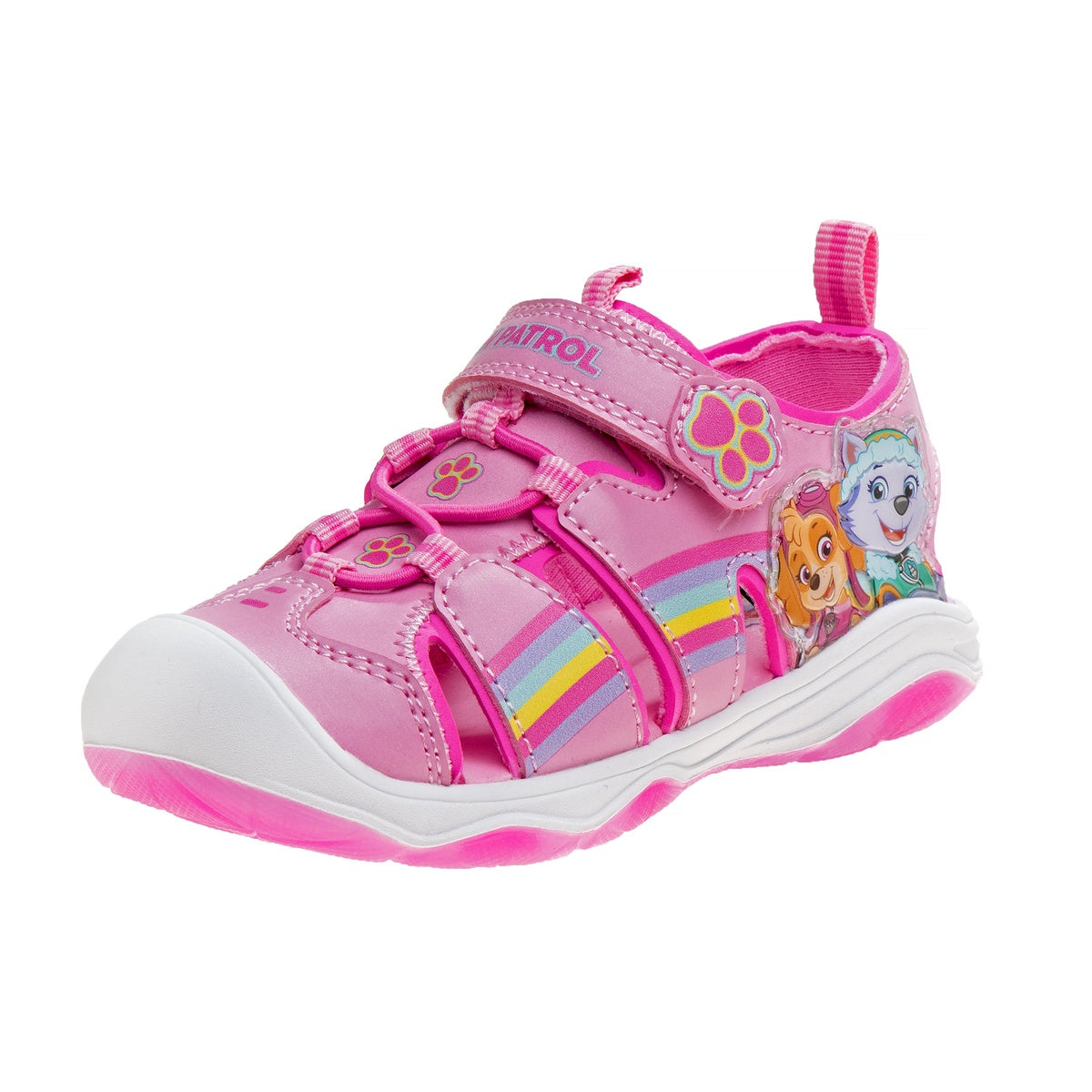  Josmo Paw Patrol Everest Skye Light Up Summer Girls Sandals - Hook&Loop Adjustable Strap Closed Toe Sandal Water Shoe - Pink (Sizes 6-12 Toddler) - 6 - Bonton