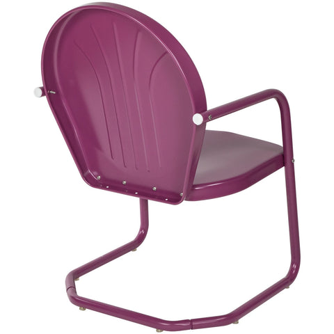 34-Inch Outdoor Retro Tulip Steel Armchair  Purple