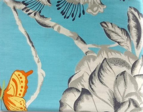 Tache 2-3 PC Cotton Butterfly Wonderland Blue Floral Colorful Girly Flat Sheet Set by DaDa Bedding Collection