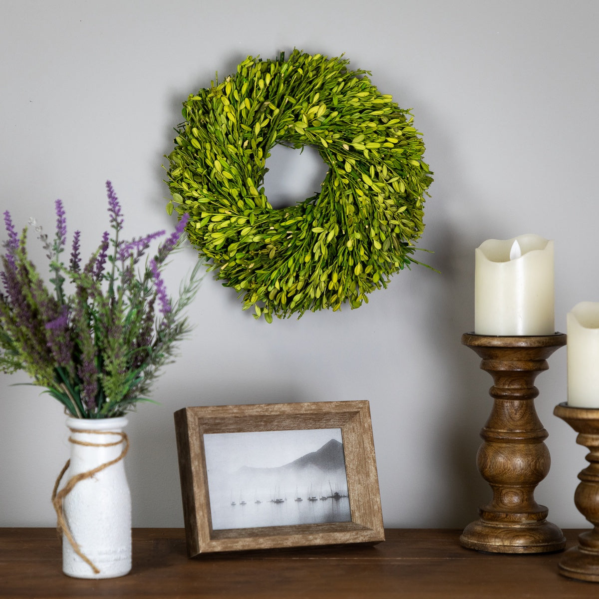  Northlight Green Foliage Artificial Spring Wreath - 11