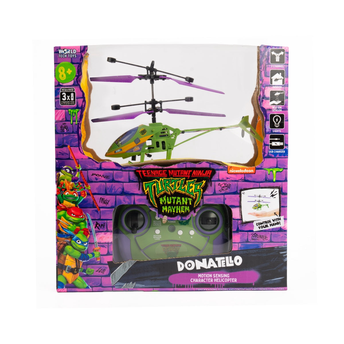  HobbyTron TMNT Donatello IR 2CH Helicopter - Default Title - Bonton