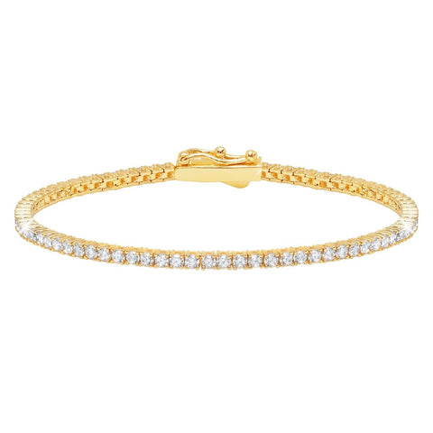 Classic Small Brilliant Tennis Bracelet Finished in 18kt Yellow Gold