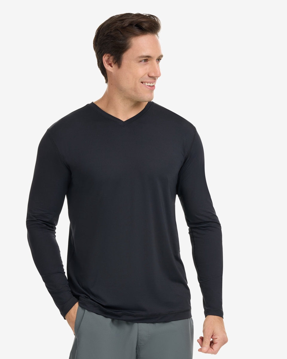  BloqUV MEN'S PERFORMANCE V-NECK (12003) - Black - Bonton