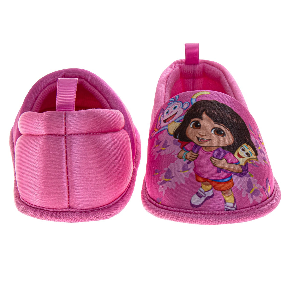  Josmo Dora the Explorer Girls Slippers - Plush Non-Slip Comfy Fluffy Lightweight Warm Comfort Soft Aline Indoor House Slippers (Toddler) - 5-6 - Bonton