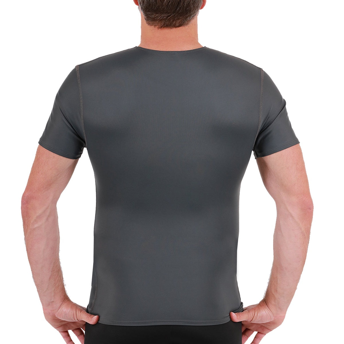 InstantFigure Insta Slim Big and Tall Activewear Compression Crew Neck TA0001BT - Army - Bonton
