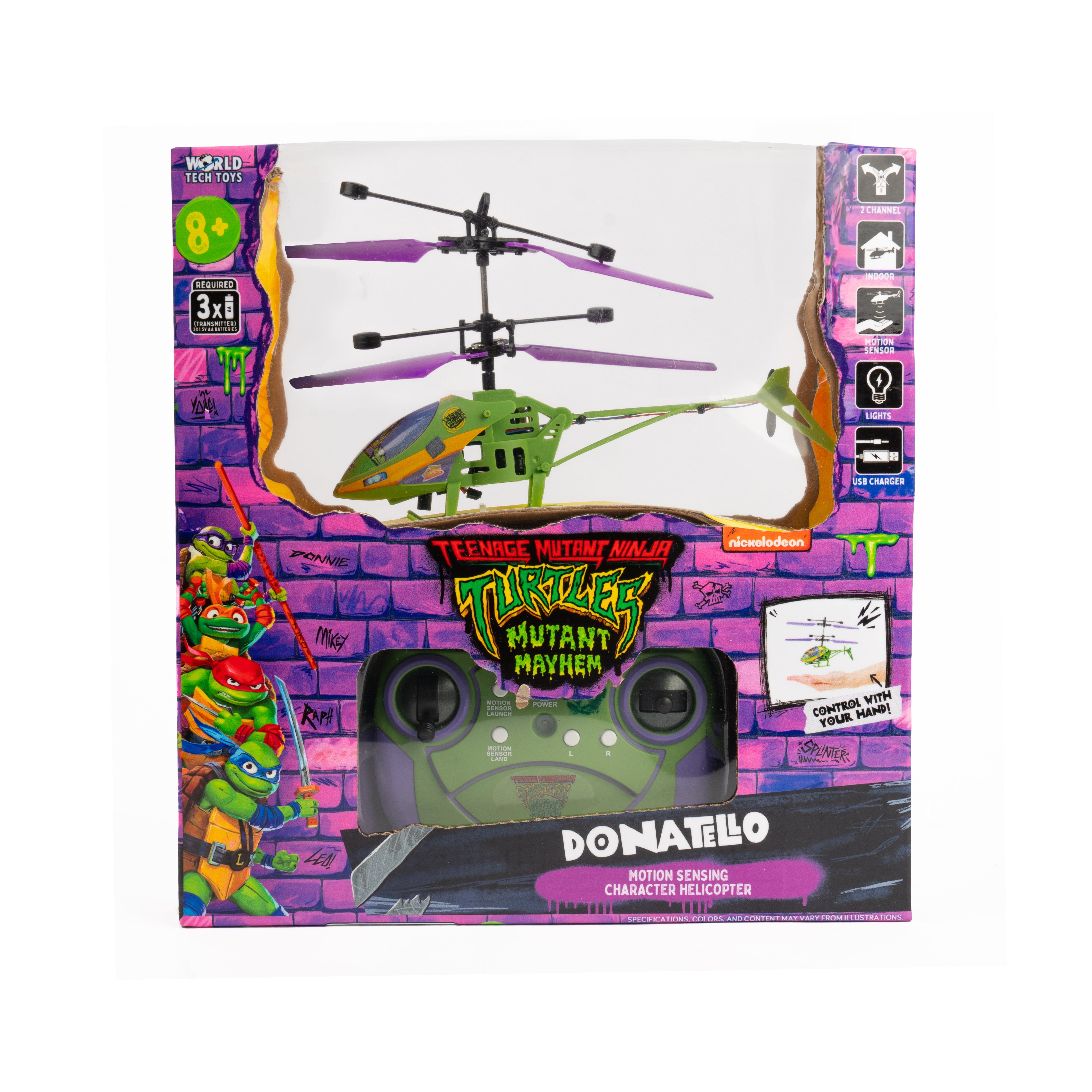  HobbyTron TMNT Donatello IR 2CH Helicopter - Default Title - Bonton