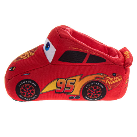 Disney Cars Boys Slippers  Lightning Mcqueen Plush Warm Soft Aline Comfy Lightweight House Shoes (5-10 Toddler)