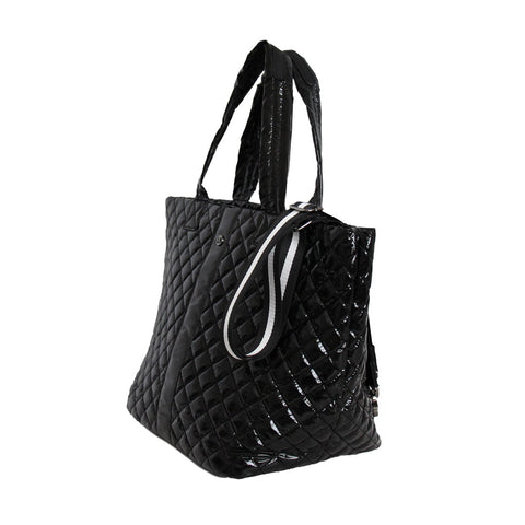 The Debra Diamond Tote Glossy Black