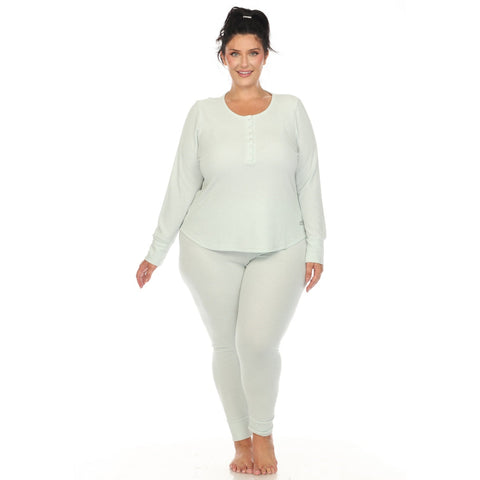 Plus Size Waffle Pajama Set