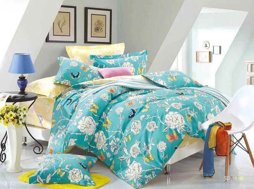  DaDa Bedding Collection Tache Cotton Butterfly Wonderland  Foral Colorful Cotton Blue Girly Duvet Set by DaDa Bedding Collection - Cal King - Bonton