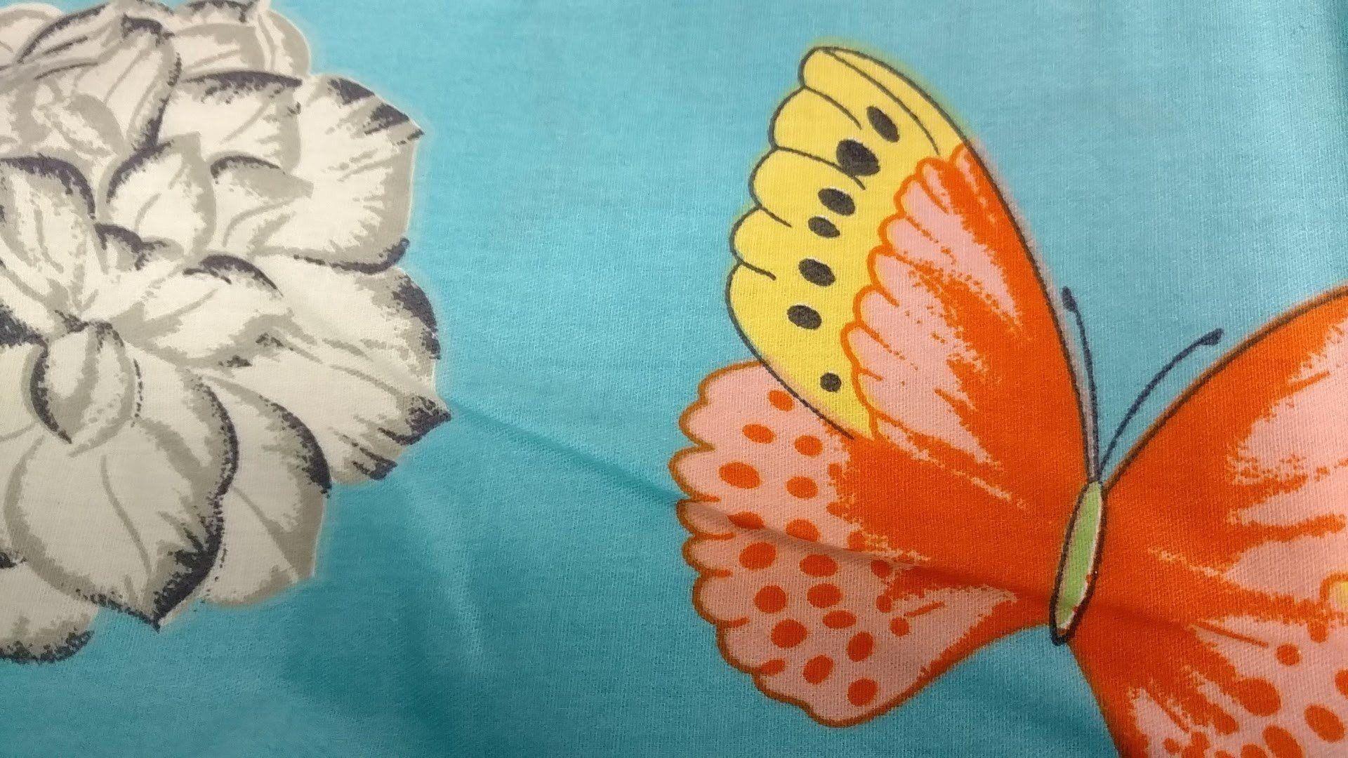  DaDa Bedding Collection Tache Cotton Butterfly Wonderland  Foral Colorful Cotton Blue Girly Duvet Set by DaDa Bedding Collection - Cal King - Bonton