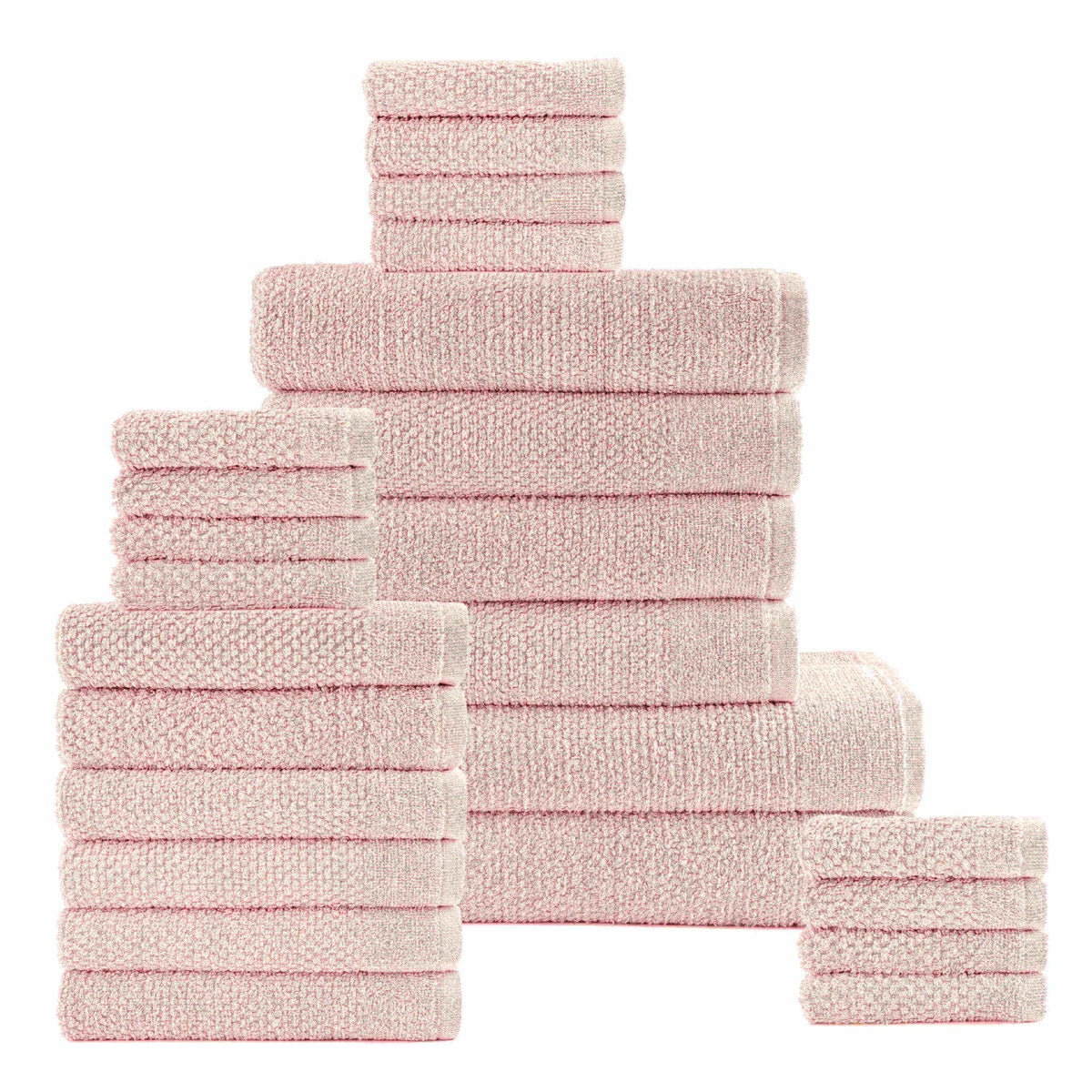  Dan River Dan River 24 Piece Popcorn Cotton Bath Towel Set. - Stone Gray - Bonton