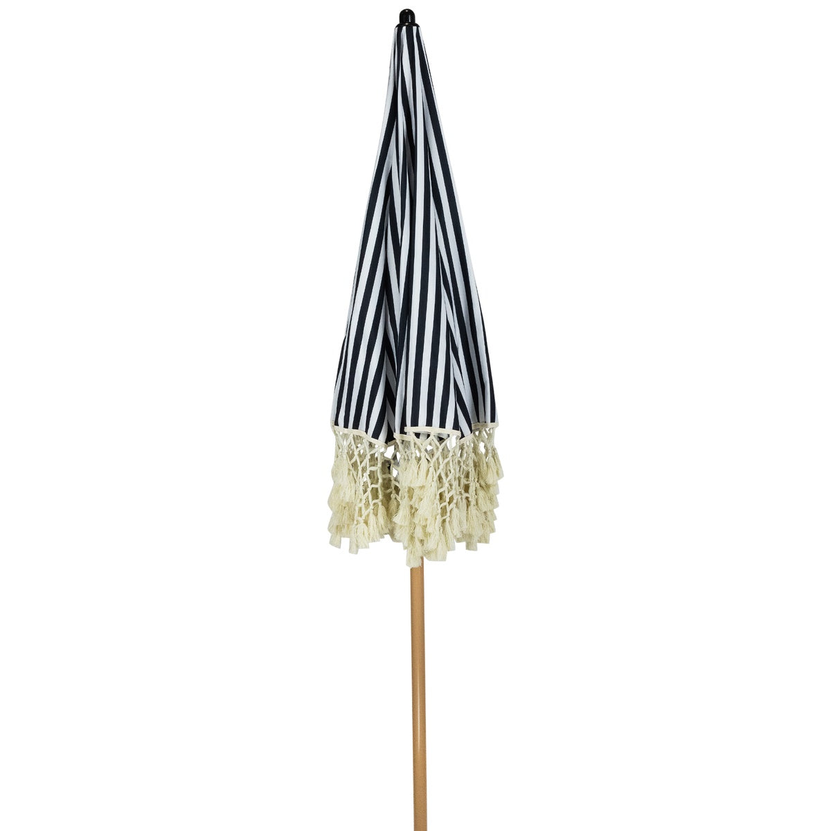  Northlight Striped Outdoor Beach Market Umbrella With Tilt- 6.5' - Black and White - Default Title - Bonton