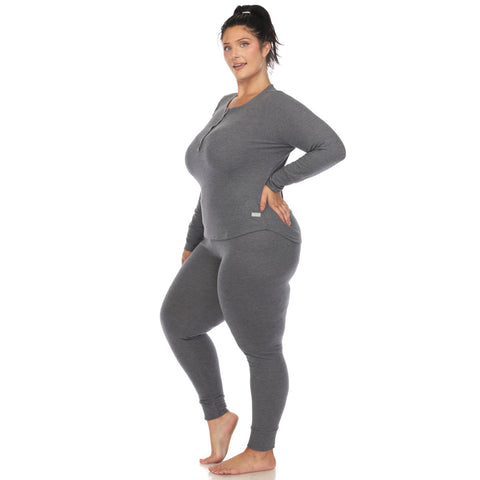 Plus Size Waffle Pajama Set