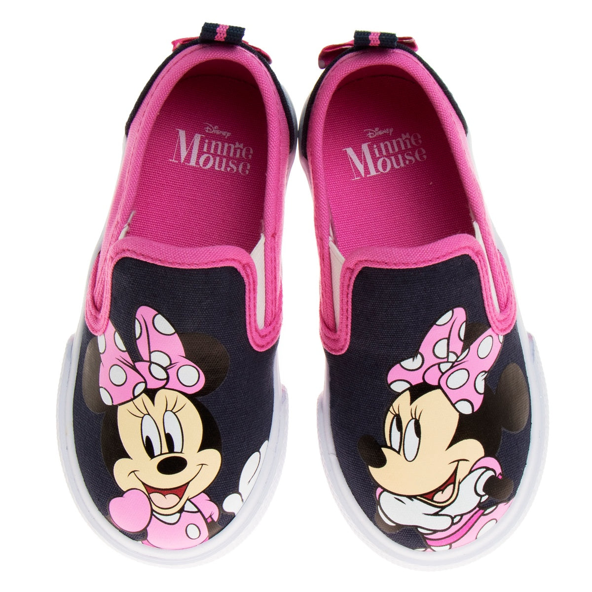  Josmo Disney Minnie Mouse Girls No Lace Shoes - Disney Character Loafer Low Top SlipOn Casual Tennis Canvas Sneakers (Size 5-12 Toddler) - 5 - Bonton