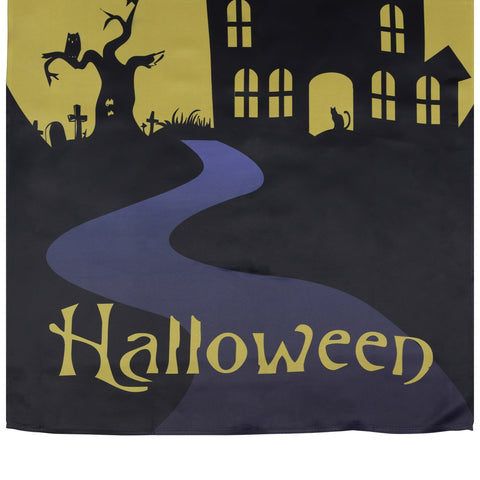 Spooky House Halloween Outdoor House Flag With Bats and Witch 28" X 40"