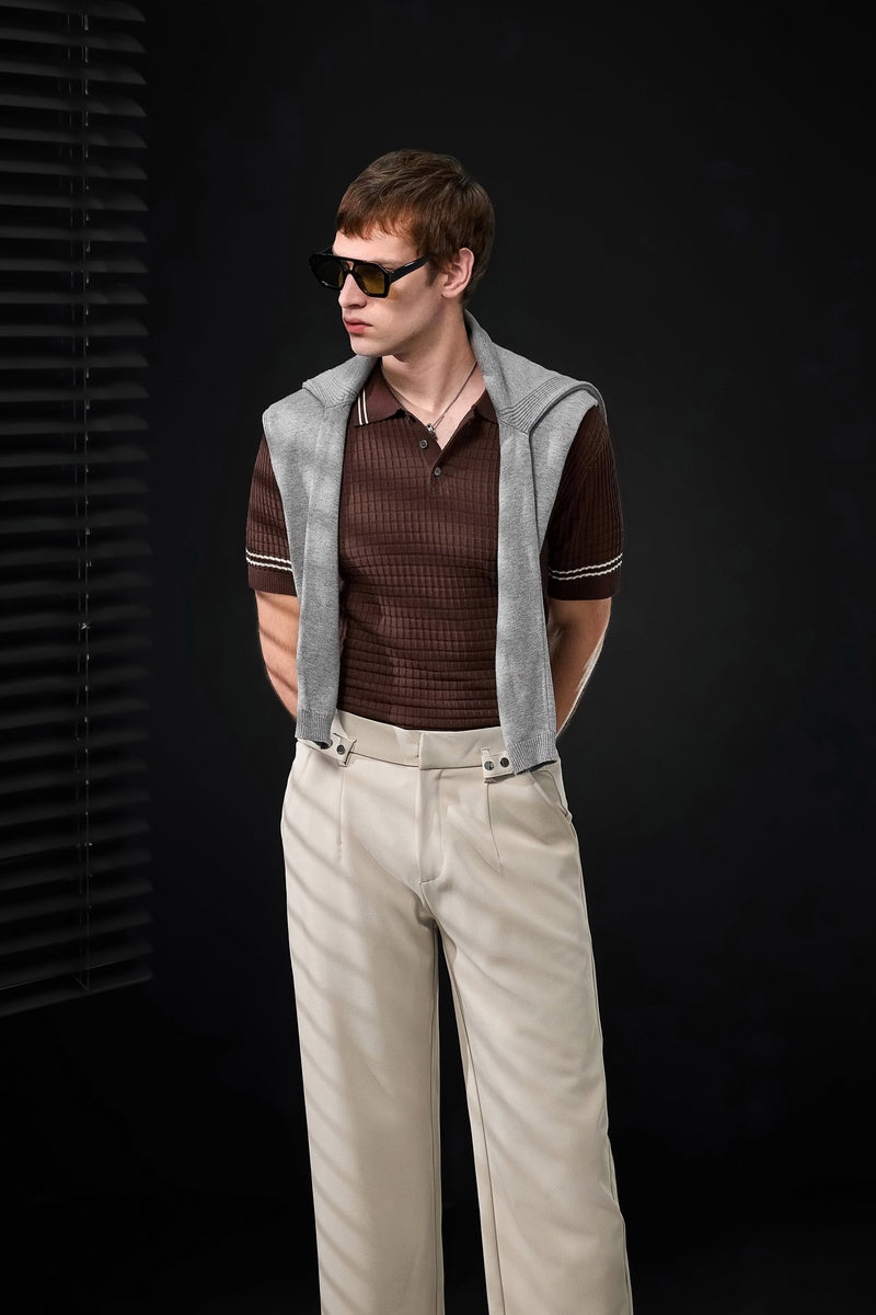  Barocco Kingsley Side-Tab Trousers TAUPE - TAUPE - Bonton